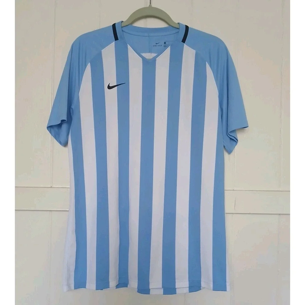 Nike Jersey Soccer Futbol Men's Large V-Neck Argentina Blue‎ White Stripe 894096